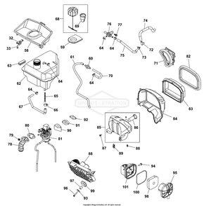 Main Unit P2 Diagram and Parts List for 030801-00  Briggs and Stratton Generator
